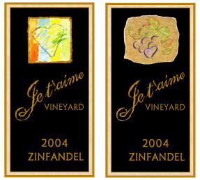 Je t'aime Vineyards Wine Labels